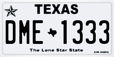 TX license plate DME1333