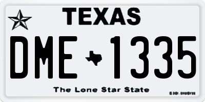 TX license plate DME1335