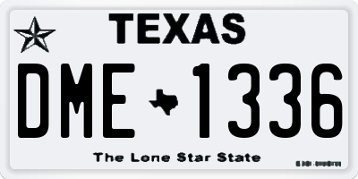 TX license plate DME1336