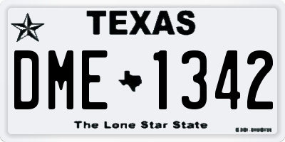 TX license plate DME1342
