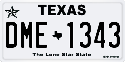 TX license plate DME1343