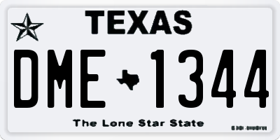 TX license plate DME1344
