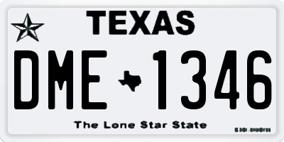 TX license plate DME1346
