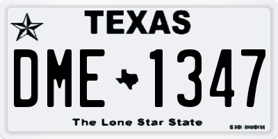 TX license plate DME1347