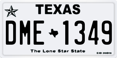 TX license plate DME1349