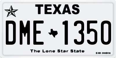 TX license plate DME1350