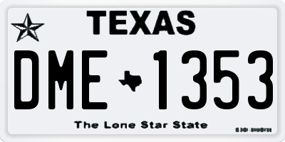 TX license plate DME1353