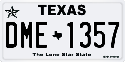TX license plate DME1357