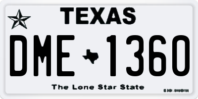 TX license plate DME1360