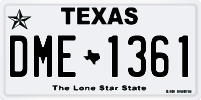 TX license plate DME1361