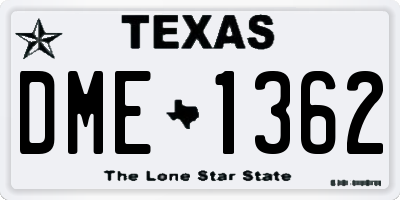 TX license plate DME1362