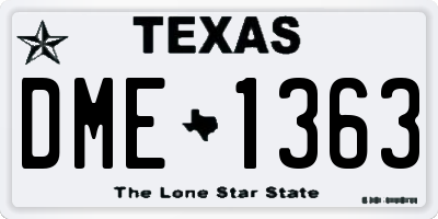TX license plate DME1363