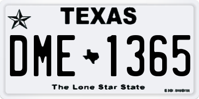 TX license plate DME1365