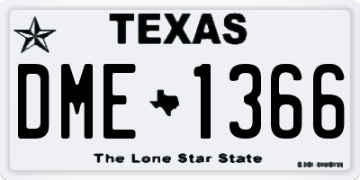 TX license plate DME1366