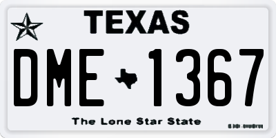 TX license plate DME1367