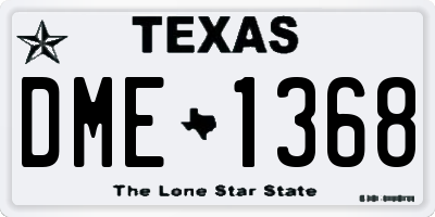 TX license plate DME1368