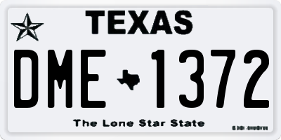 TX license plate DME1372