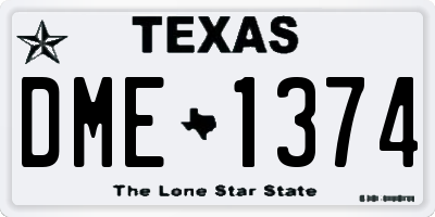TX license plate DME1374