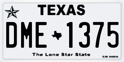 TX license plate DME1375