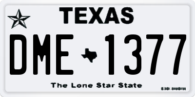 TX license plate DME1377