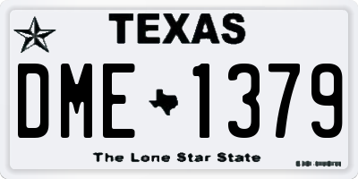 TX license plate DME1379