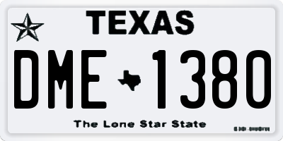 TX license plate DME1380