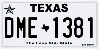 TX license plate DME1381