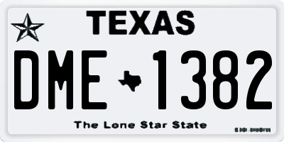 TX license plate DME1382