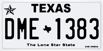 TX license plate DME1383