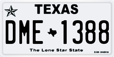TX license plate DME1388
