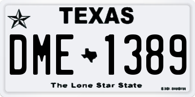 TX license plate DME1389