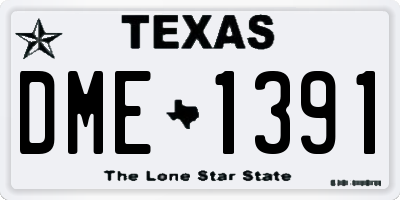 TX license plate DME1391