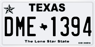 TX license plate DME1394