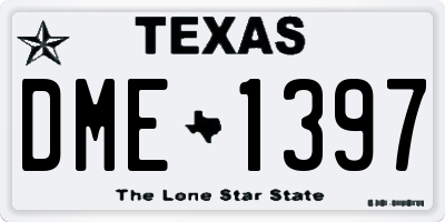 TX license plate DME1397