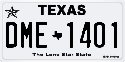 TX license plate DME1401