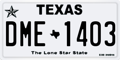 TX license plate DME1403