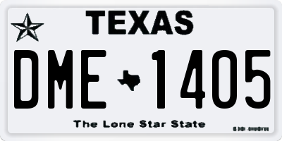 TX license plate DME1405