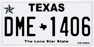 TX license plate DME1406