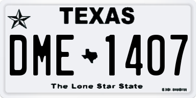 TX license plate DME1407
