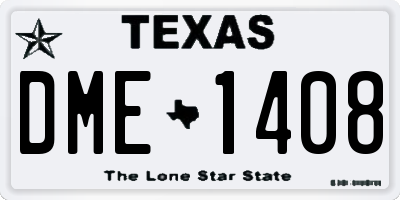 TX license plate DME1408