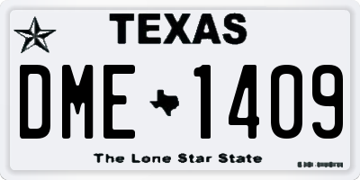 TX license plate DME1409