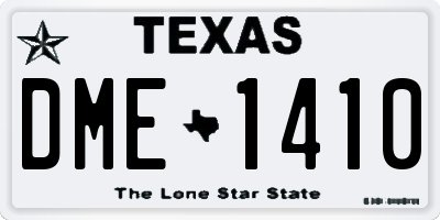 TX license plate DME1410
