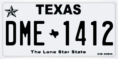 TX license plate DME1412