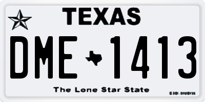 TX license plate DME1413