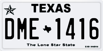 TX license plate DME1416