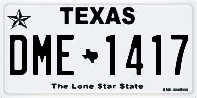 TX license plate DME1417