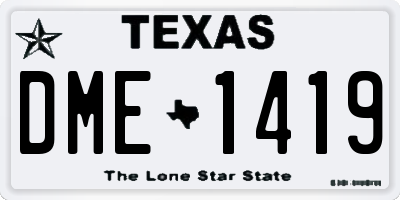 TX license plate DME1419