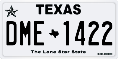 TX license plate DME1422