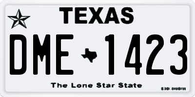 TX license plate DME1423