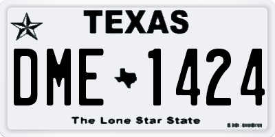 TX license plate DME1424